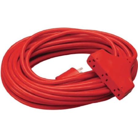 Master Electronics Extension Cord, Outdoor, 3 Outlets, Red, 50 ft 834764